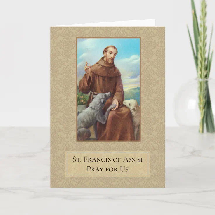 St. Francis of Assisi Greeting Card w/prayer | Zazzle