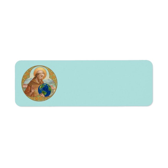 St. Francis of Assisi Holding Earth Label (Front)