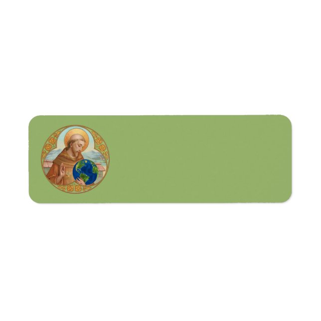 St. Francis of Assisi Holding Earth Label (Front)