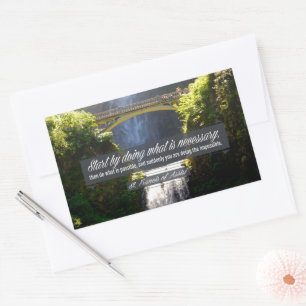 St Francis of Assisi Inspirational Quote "Doing" Rectangular Sticker