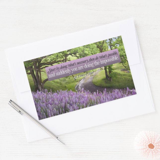 St Francis of Assisi Inspirational Quote Possible Rectangular Sticker (Envelope)