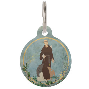 St. Francis of Assisi Jade Gold Pet Protecter Pet ID Tag