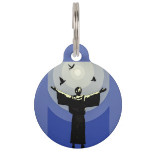 St. Francis of Assisi Light Blue Animal Protector Pet ID Tag