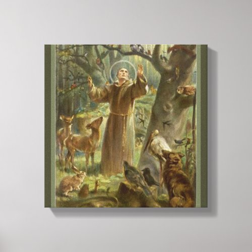 St Francis of Assisi lover of animals Canvas Print