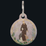 St. Francis of Assisi Marble Gold Pet Protecter  Pet ID Tag<br><div class="desc">Help protect your dog or cat and keep them safe and out of harm's way with this beautiful St. Francis of Assisi image. Customize the back with your pet's name and your phone number. The back text reads "ST. FRANCIS OF ASSISI PROTECTOR OF ANIMALS" in a circular shape around the...</div>