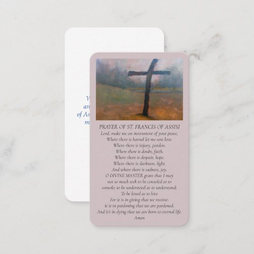 St Francis of Assisi Oil Painting Memorial Card
