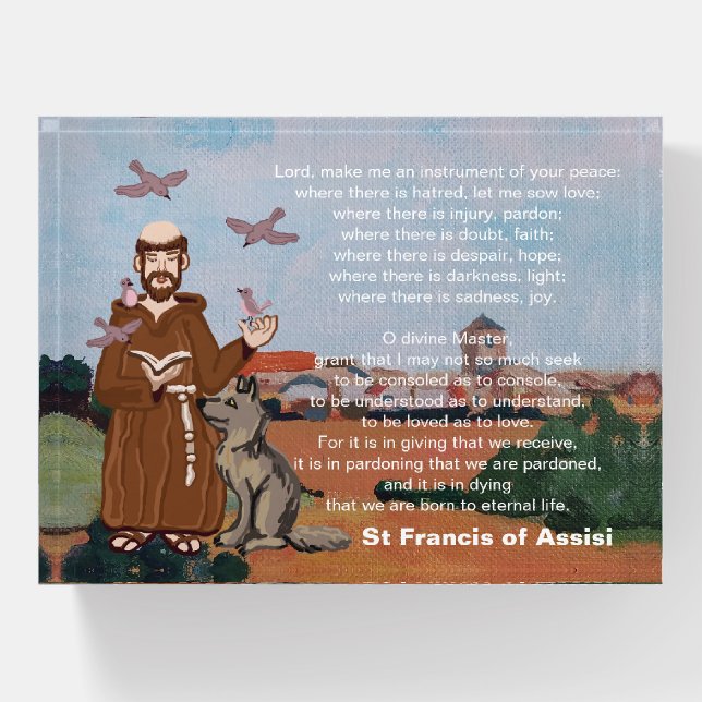 St Francis of Assisi  Paperweight (Front)