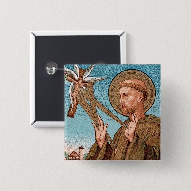St. Francis of Assisi, Pater Seraphicus (SAU 040) Button (Front & Back)
