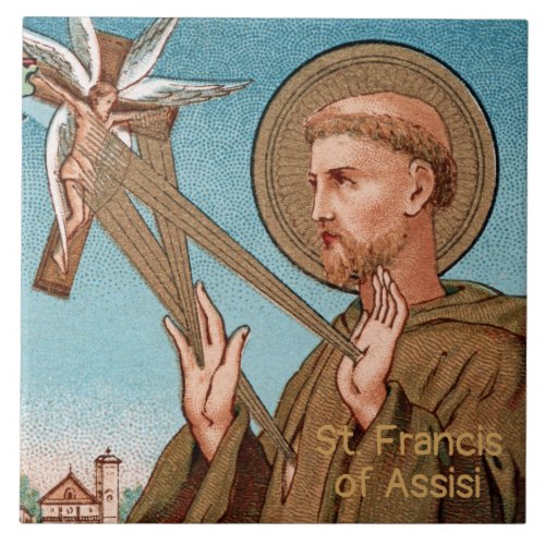 St Francis of Assisi Pater Seraphicus SAU 040 Ceramic Tile