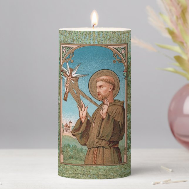 St. Francis of Assisi, Pater Seraphicus (SAU 040) Pillar Candle (In Situ)