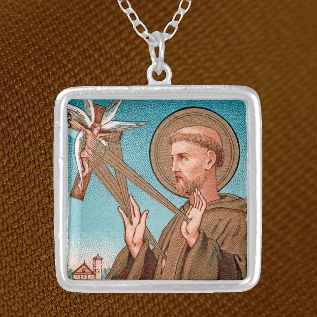 St. Francis of Assisi, Pater Seraphicus (SAU 040) Silver Plated Necklace (Creator Uploaded)