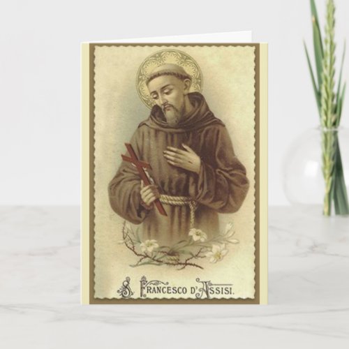 St Francis of Assisi Patron Saint of Animals Card