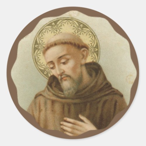 St Francis of Assisi Patron Saint of Animals Classic Round Sticker