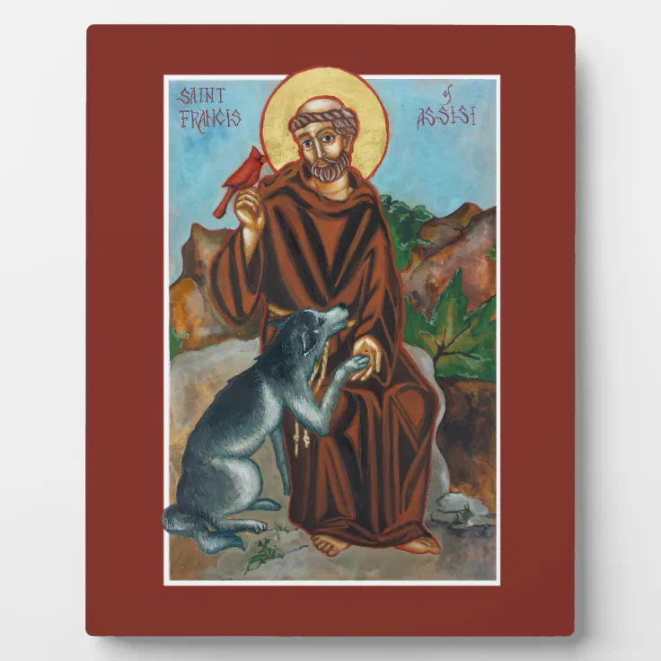 St. Francis of Assisi Patron Saint of Animals Icon Plaque | Zazzle