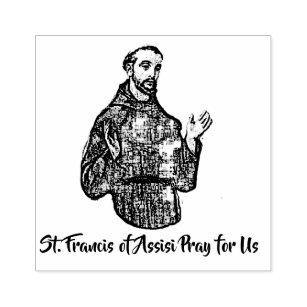 St. Francis of Assisi Patron Saint of Animals Rubber Stamp