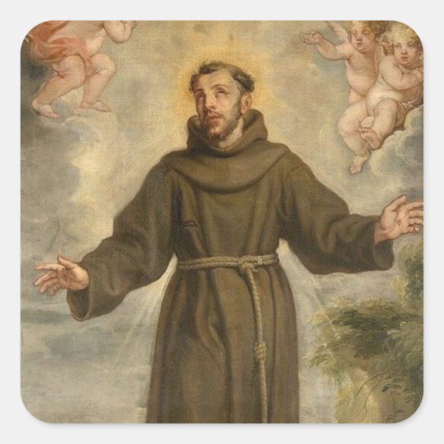 St. Francis of Assisi Patron Saint of Animals Square Sticker (Front)