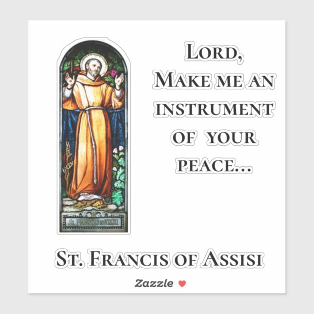 St. Francis of Assisi Peace Prayer Sticker (Sheet)