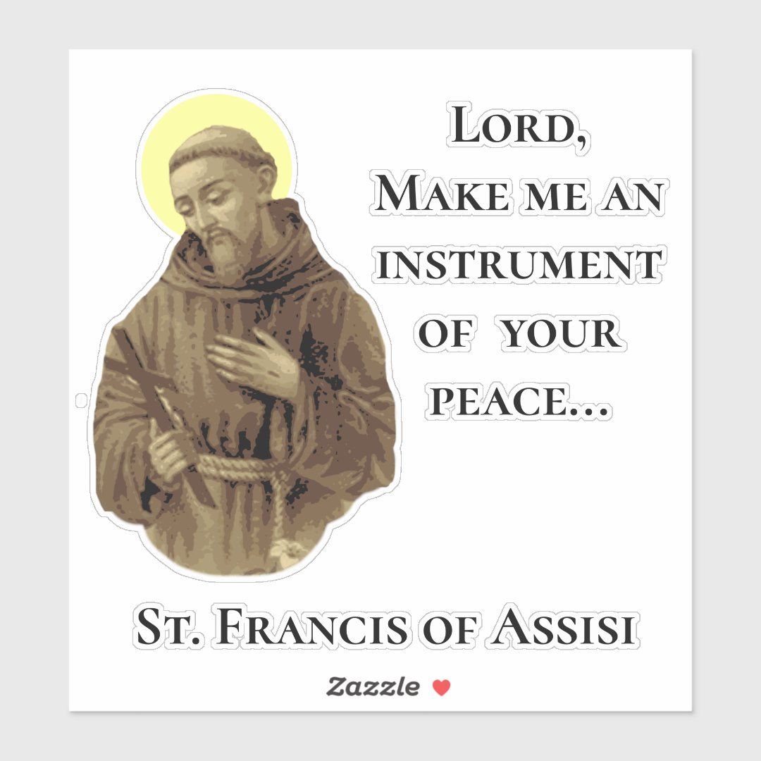 St. Francis of Assisi Peace Prayer Sticker Zazzle