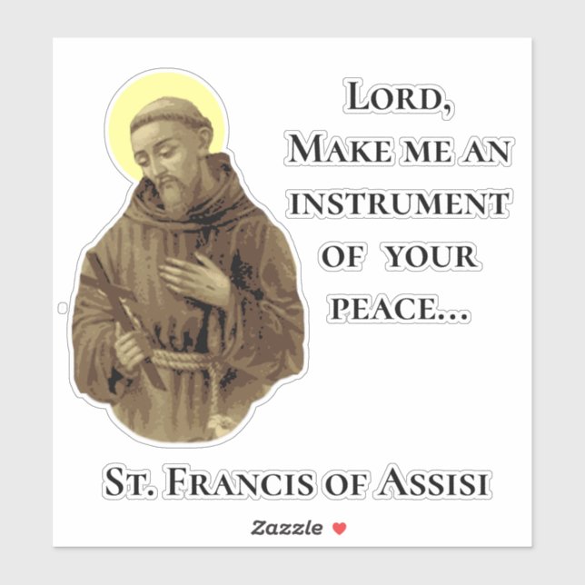 St. Francis of Assisi Peace Prayer Sticker (Sheet)