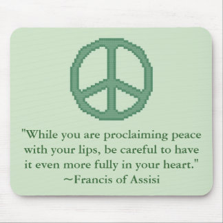 St. Francis of Assisi Peace Quote Mousepad