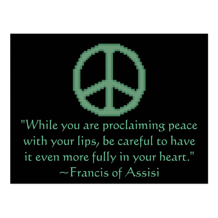 St. Francis of Assisi Peace Quote Post Cards