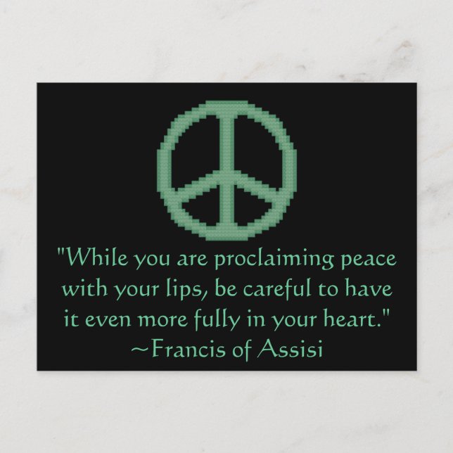 St. Francis of Assisi Peace Quote Postcard (Front)