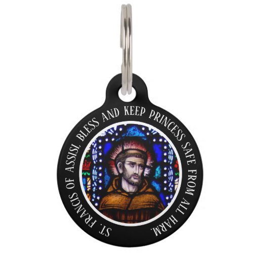 St Francis of Assisi Personalized Cat Pet ID Tag