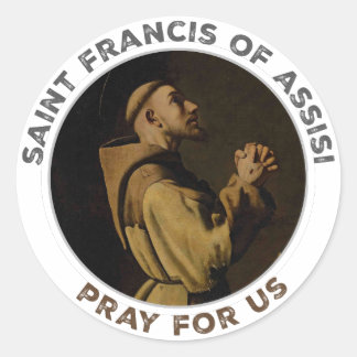 St. Francis of Assisi Pray for Us Classic Round Sticker
