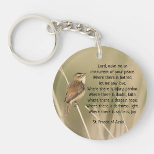 St. Francis of Assisi Prayer Bird Inspirational K Keychain
