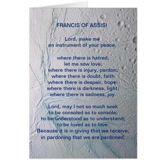 St Francis of Assisi prayer Cards (Front)