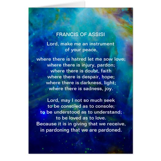 St Francis of Assisi Prayer Cards (Front)
