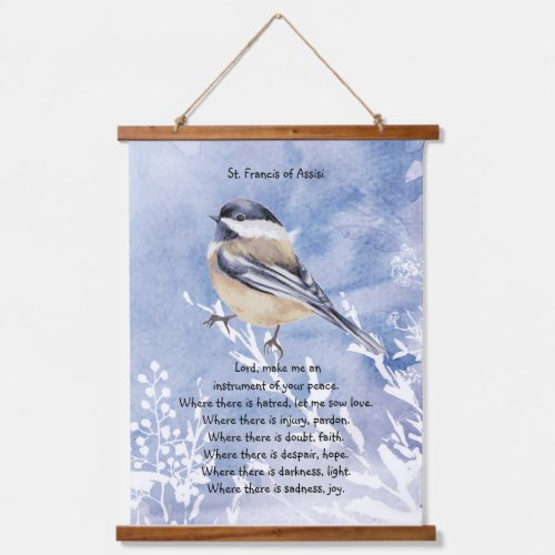 St Francis of Assisi Prayer Cute Little Bird Hanging Tapestry