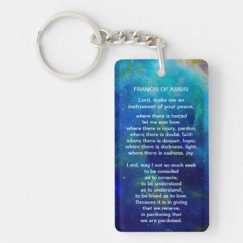 St Francis Of Assisi Prayer Keychain by Motivators at Zazzle