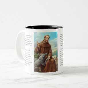 St. Francis of Assisi Prayer of Peace Two-Tone Coffee Mug