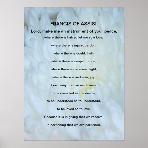 St Francis of Assisi prayer Poster