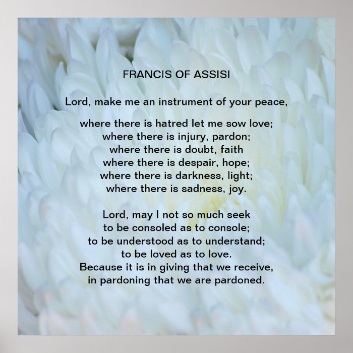 St Francis of Assisi prayer Poster Zazzle