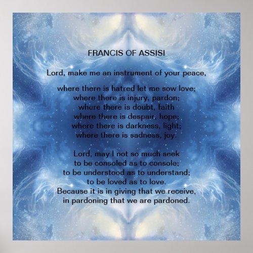 St Francis of Assisi prayer Poster