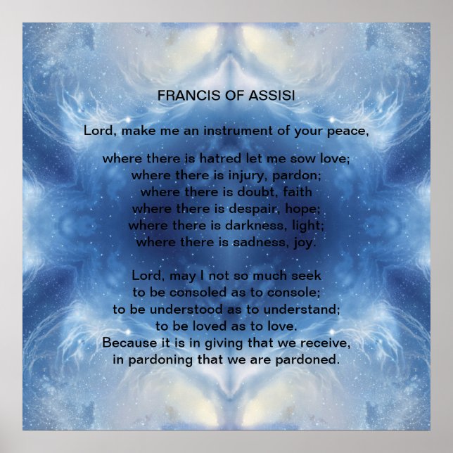 St Francis of Assisi prayer Poster (Front)