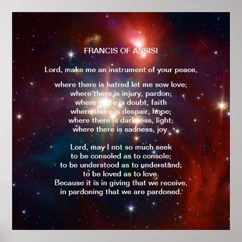 St Francis of Assisi prayer Poster