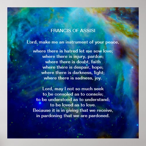 St Francis of Assisi prayer Poster