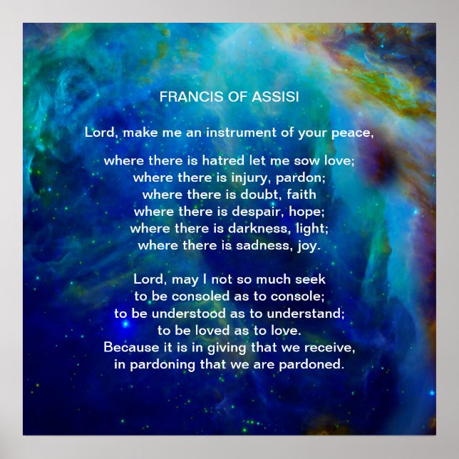 St Francis of Assisi prayer Poster (Front)