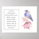 St. Francis Of Assisi Prayer With Bluebird Flower Poster at Zazzle