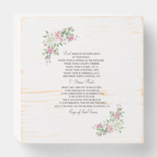 St francis of assisi prayer wooden box sign