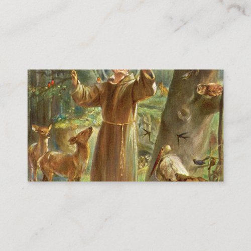 St Francis of Assisi preaching to animals Business Card