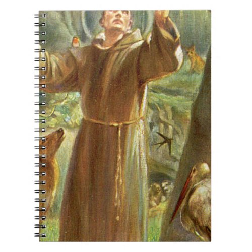 St Francis of Assisi preaching to animals Notebook