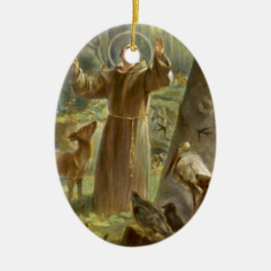 St. Francis of Assisi Preaching to the Animals Ceramic Ornament