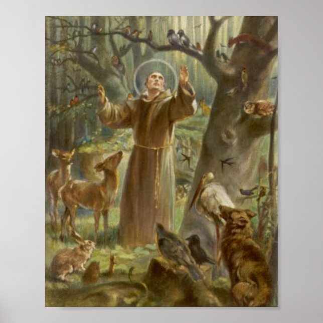 St. Francis of Assisi Preaching to the Animals Poster (Front)