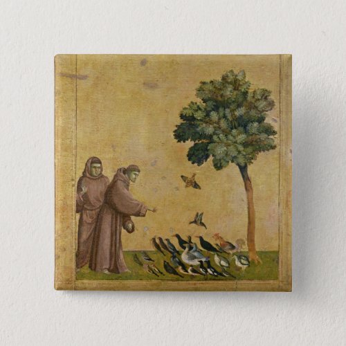 St Francis of Assisi preaching to the birds Button