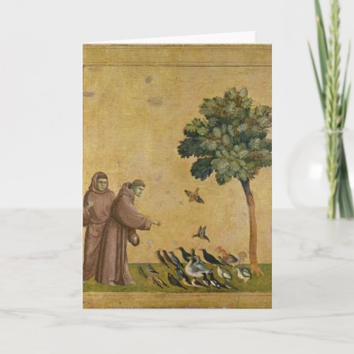 St Francis of Assisi preaching to the birds Card