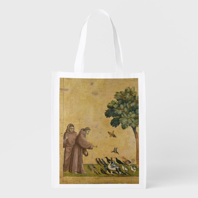 St. Francis of Assisi preaching to the birds Grocery Bag (Front)